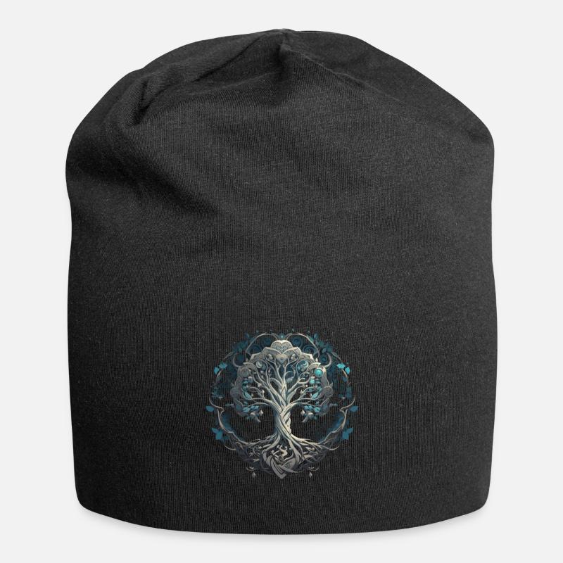Baum des Lebens Yggdrasil Wikinger Midgard Thor - Jersey-Beanie - Schwarz