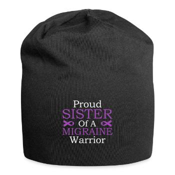 Proud sister of a migraine warrior - Jersey Beanie - black - Front