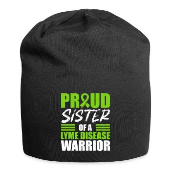 Stolze Schwester Eines Borreliose-kriegers - Jersey-Beanie - Schwarz - Vorne
