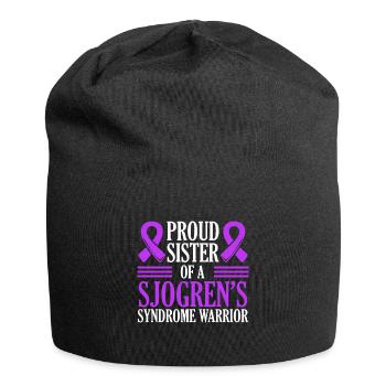 Proud sister of a Sjogren's syndrome warrior - Jersey Beanie - black - Front