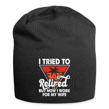 Retired Wife - Jersey Beanie - black - Front
