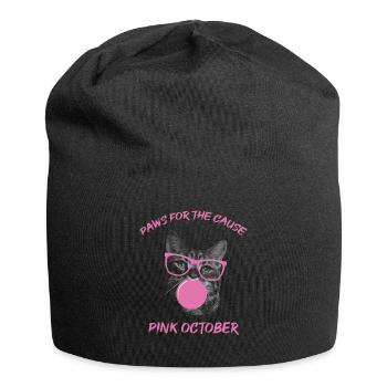 Pfoten für den guten Zweck: Rosa Oktober - Jersey-Beanie - Schwarz - Vorne