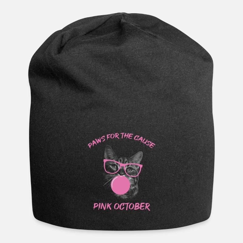 Pattes pour la cause: Octobre rose - Bonnet en jersey - noir