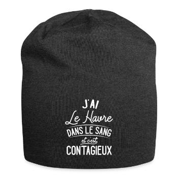 Le Havre Dans Le Sang Cadeau Havrais - Bonnet en jersey - charbon - Devant