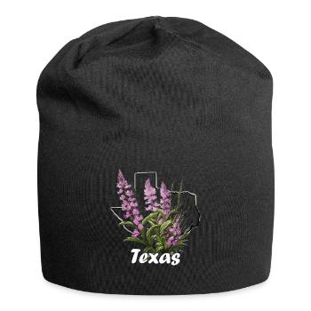 Texas flag with floral spring Texas - Jersey Beanie - black - Front
