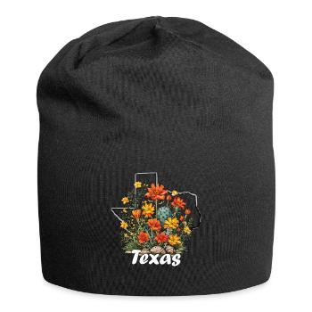 Texas flag with floral spring Texas - Jersey Beanie - black - Front