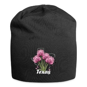 Texas flag with floral spring Texas - Jersey Beanie - black - Front