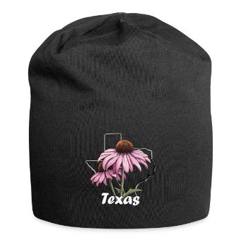 Texas flag with floral spring Texas - Jersey Beanie - black - Front