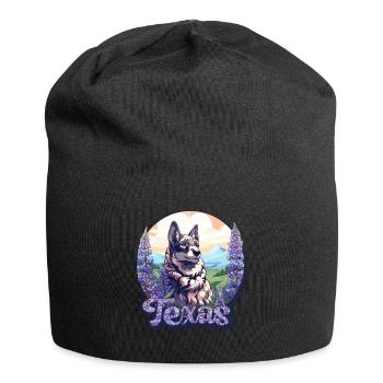 Texas Bluebonnet Mit Floralem Frühling Texas - Jersey-Beanie - Schwarz - Vorne