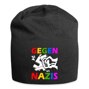 Gegen nazis - Jersey-Beanie - Schwarz - Vorne