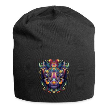 Kunstwerk Hund Festival EDM Kunst - Jersey-Beanie - Schwarz - Vorne