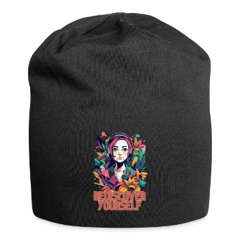 Rediscover Yourself- Trendy Aesthetic Graphic - Jersey-Beanie - Schwarz - Vorne