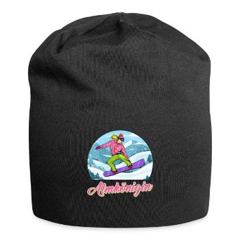 Snowboarderin Almkönigin Snowboarder Frauen - Jersey-Beanie - Schwarz - Vorne
