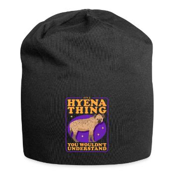 Hyène, hyène tachetée, cadeau hyène - Bonnet en jersey - noir - Devant