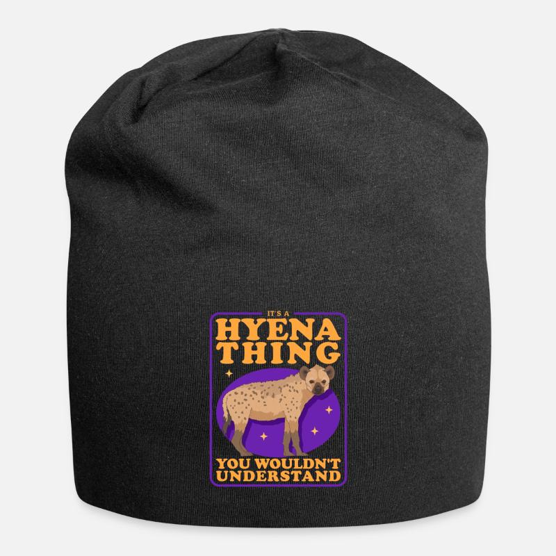 Hyäne Tüpfelhyäne Hyänen Geschenk - Jersey-Beanie - Schwarz