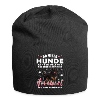 So viele Hunde auf der Welt - Bauernhund Hovawart - Jersey-Beanie - Schwarz - Vorne