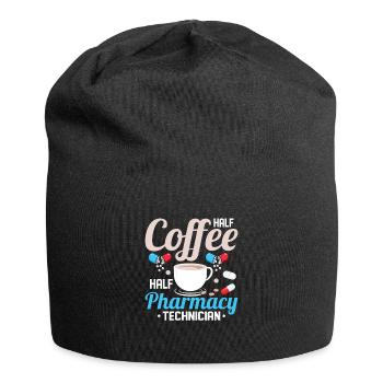 Half Coffee Half Pharmacy Technician Pharmacist - Jersey-Beanie - Schwarz - Vorne