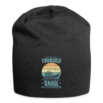 Be a Snail if you can Snail Shell Animal - Jersey Beanie - black - Front