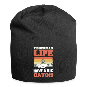 Lustiges Angeln Fischer - Jersey-Beanie - Schwarz - Vorne
