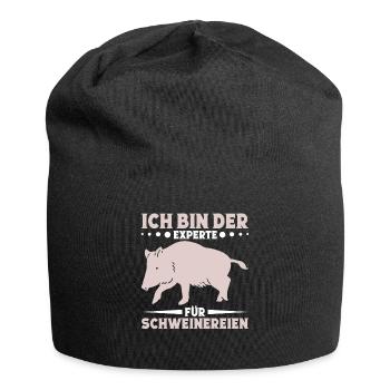 Jäger Wildschwein Wildschweinliebhaber Jagdschein - Jersey-Beanie - Schwarz - Vorne