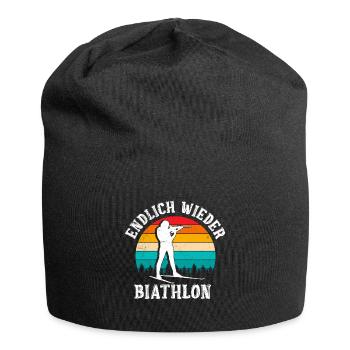 Wintersport Skilaufen Endlich wieder Biathlon - Jersey-Beanie - Schwarz - Vorne
