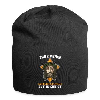 Théologie La vraie paix sera trouvée Église religieuse - Bonnet en jersey - noir - Devant