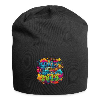Funky Geburtstag: Januar 2019 - Psychadelic - Jersey-Beanie - Schwarz - Vorne