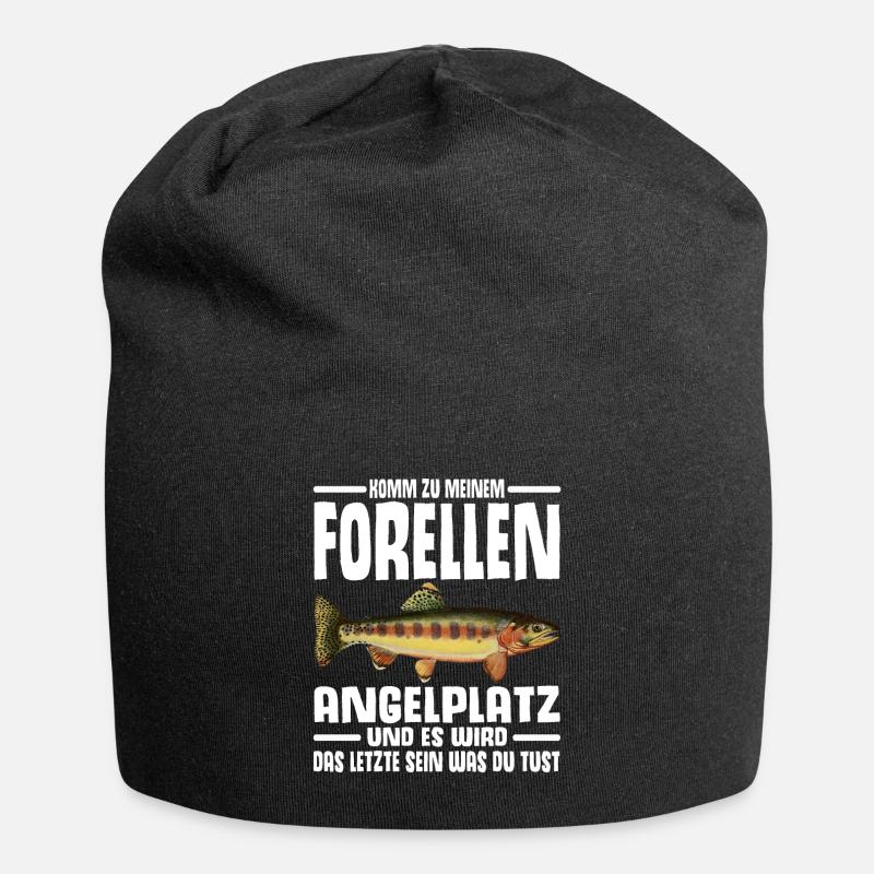 Forellen Angeln - Jersey-Beanie - Schwarz