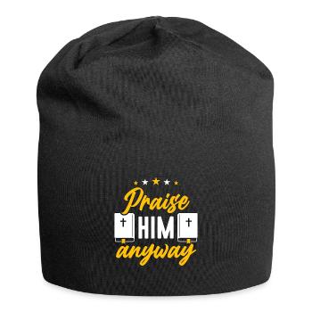 Theology Praise Him Anyway Religious Theologiser - Jersey Beanie - black - Front
