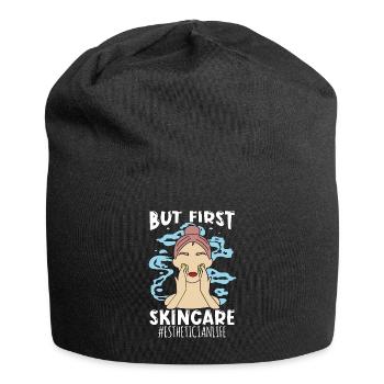 Aesthetician But First Skin Care Dermatologist - Jersey-Beanie - Schwarz - Vorne
