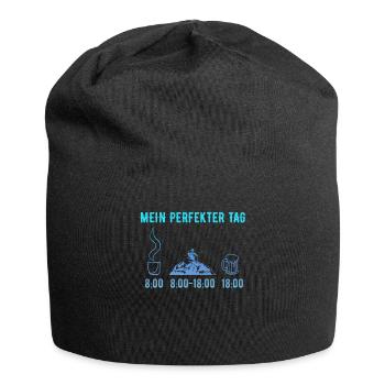 Mein Perfekter Tag Kaffee Skibergsteigen Bier - Jersey-Beanie - Schwarz - Vorne