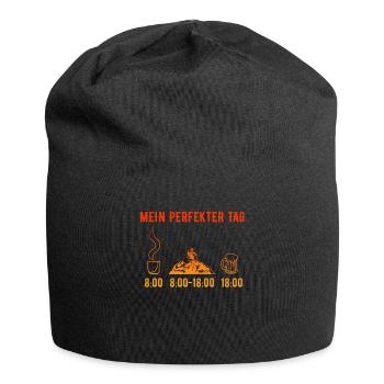 Mein Perfekter Tag Kaffee Skibergsteigen Bier - Jersey-Beanie - Schwarz - Vorne