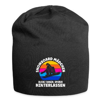 Snowboard Mädchen Blick Fangen Spuren hinterlassen - Jersey-Beanie - Schwarz - Vorne