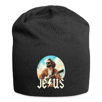 Christ Jesus avec guitare électrique - Bonnet en jersey - noir - Devant