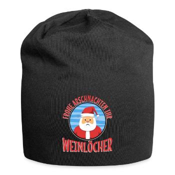 Frohe Arschnachten ihr Weinlöcher - Jersey-Beanie - Schwarz - Vorne