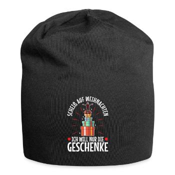 Scheiß auf Weihnachten ich will nur die Geschenke - Jersey-Beanie - Schwarz - Vorne