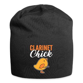 Lustiges Tier mit Klarinette Musiker - Jersey-Beanie - Schwarz - Vorne