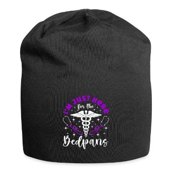 Here for the BedPans - STNA State Tested Nursing - Jersey Beanie - black - Front