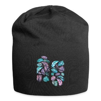 Feuilles, Tropical, Forêt tropicale, Forêt tropicale, Nature, Plante - Bonnet en jersey - noir - Devant