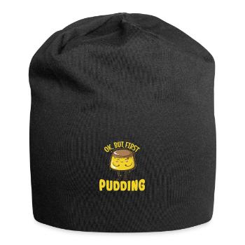 I run because i really Like Pudding Dessert - Jersey Beanie - black - Front