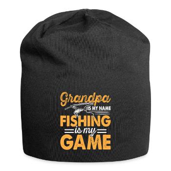 Angler Angeln Fischen Opa - Jersey-Beanie - Schwarz - Vorne