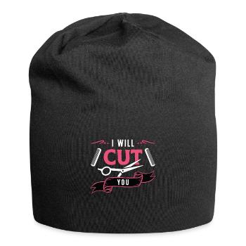 Cosmetology I Will Cut You Beautician Hairstyling - Jersey-Beanie - Schwarz - Vorne