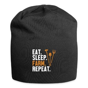 Eat Sleep Farm Repeat Agriculture Organic Farmer - Jersey Beanie - black - Front