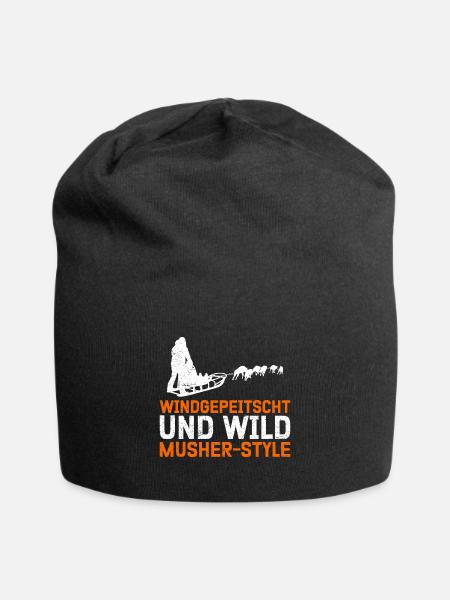 Musher Style Windgepeitscht und Wild Mushing - Jersey-Beanie - Schwarz
