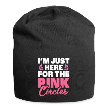 I'm just here for the pink circles Design - Jersey Beanie - black - Front