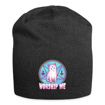 Worship me - Jersey Beanie - charcoal grey - Front