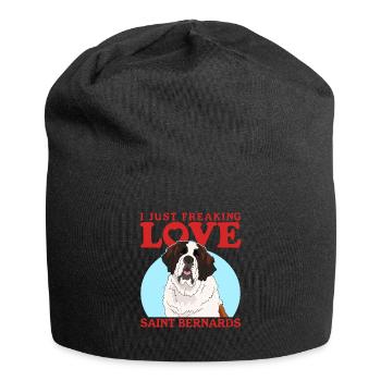 Bernhardiner Hunde St. Bernhardshund Geschenk - Jersey-Beanie - Schwarz - Vorne