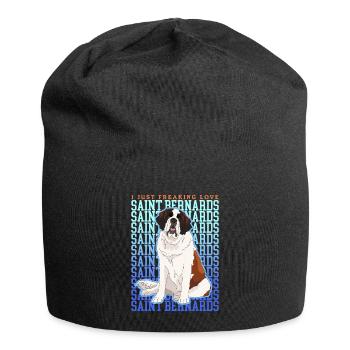 Bernhardiner Hund St. Bernhardshund Geschenk - Jersey-Beanie - Schwarz - Vorne