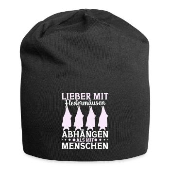 Fledermaus Fledermäuse Fledermausliebhaber - Jersey-Beanie - Schwarz - Vorne