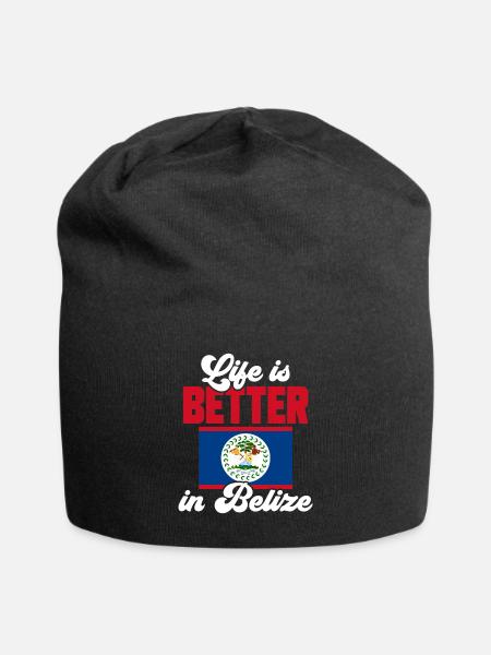 Belize Flagge Belizer - Jersey-Beanie - Schwarz